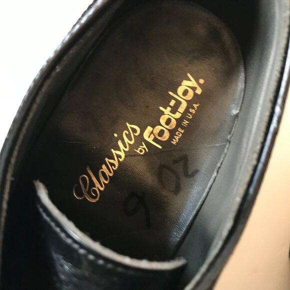 FootJoy Classic Wingtip Loafers Oxford Derby Shoes Mens 8 Black Leather Lace Up